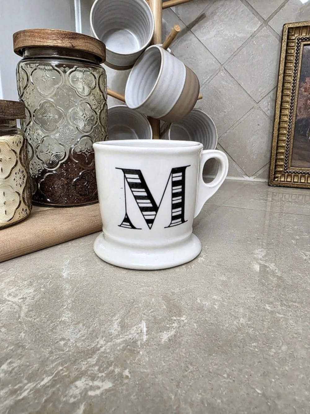 Anthropologie Monogram M 14oz Coffee/Tea Mug